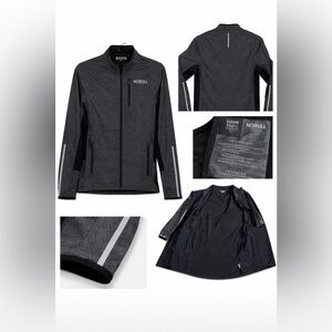 NOBULL 4-Way Stretch Woven Jacket Medium Gray Athletic Full Zip Reflective